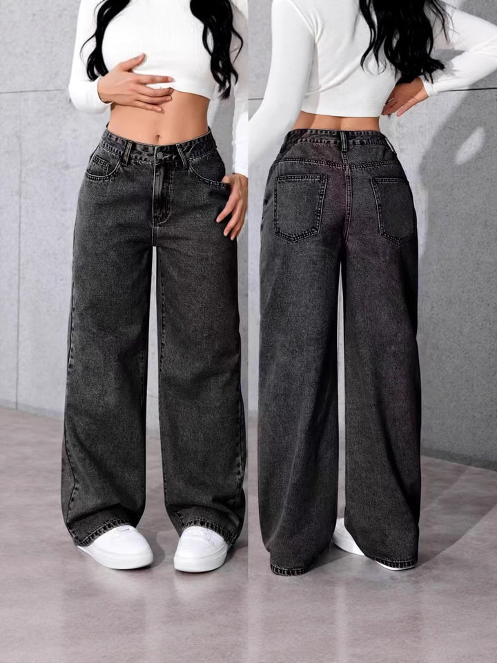 Straight-leg pants, loose-fitting casual trousers
