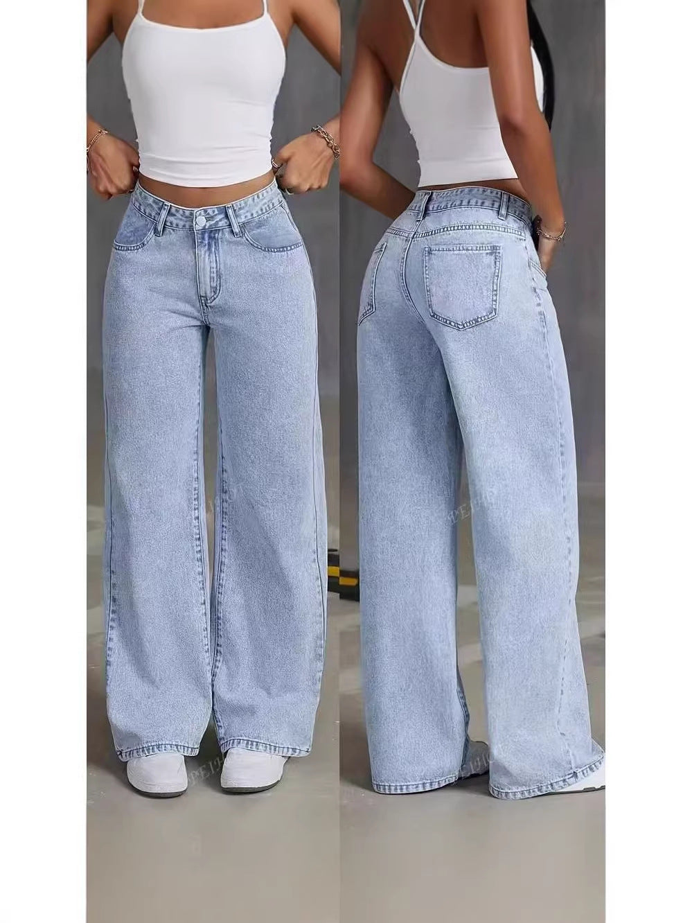 Straight-leg pants, loose-fitting casual trousers