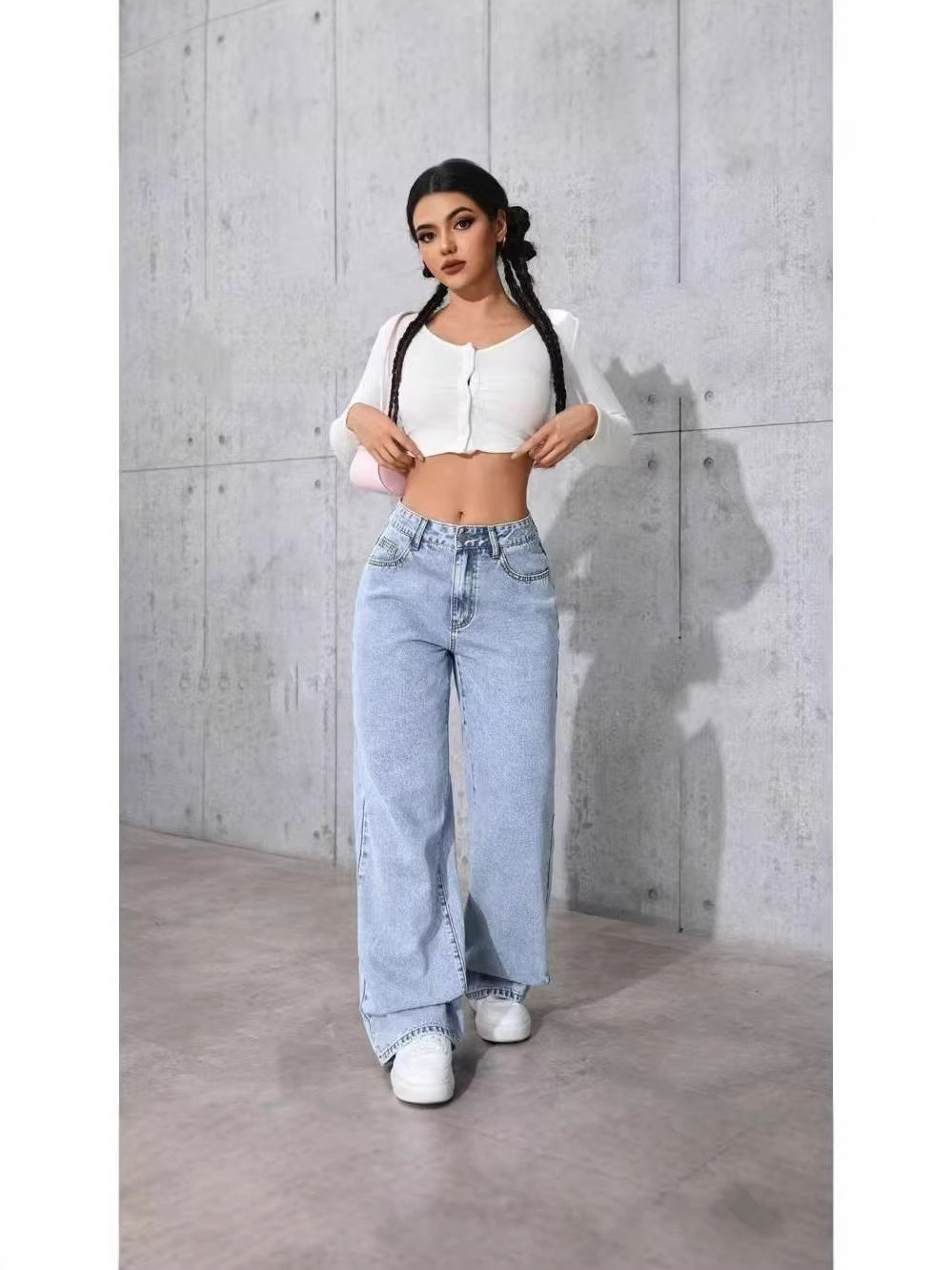 Straight-leg pants, loose-fitting casual trousers