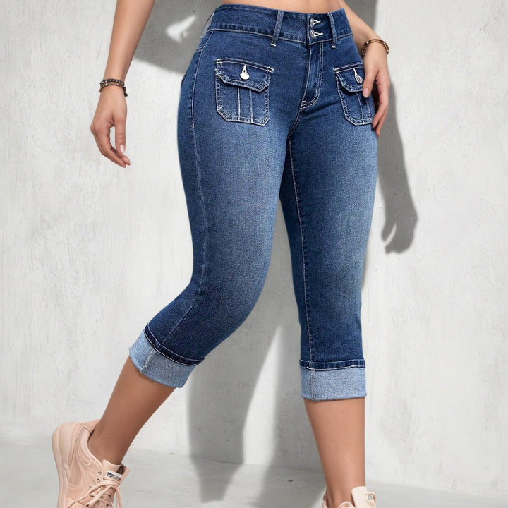 Women's stretch denim capri pants