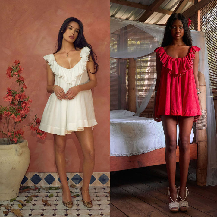 Lace women's loungewear dress