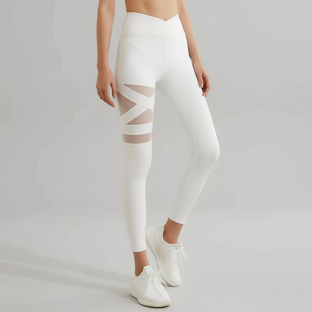 Slim Fit High Elastic Mesh Yoga Pants
