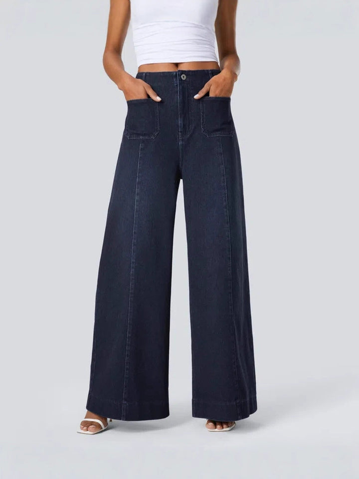 Casual Pocket Wide-Leg Straight-Leg Trousers