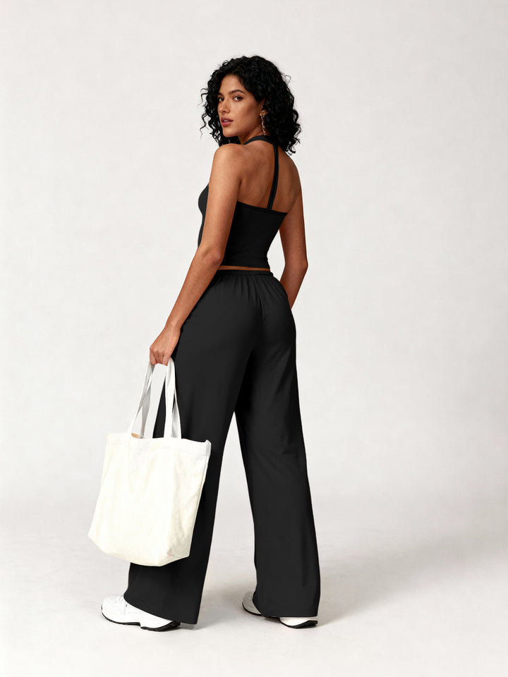 Tank top and flared pants yoga set