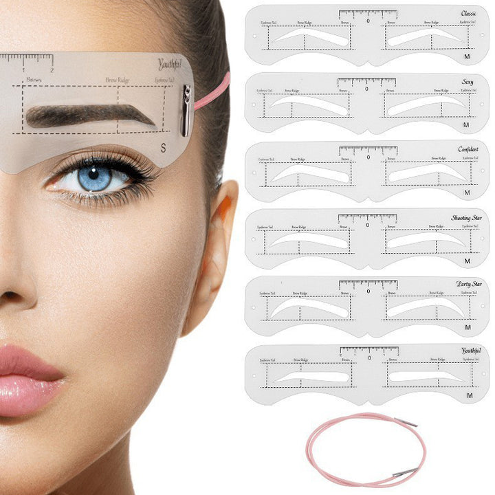 Eyebrow clip-on headband with ties - an eyebrow drawing tool
