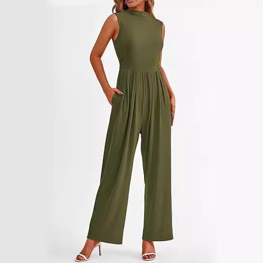 Fashionable and casual sleeveless jumpsuit