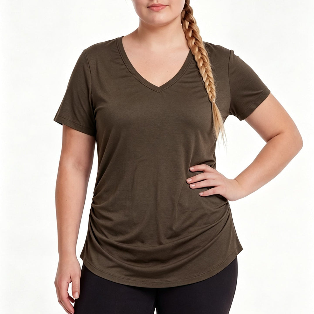 Summer slim-fit V-neck T-shirt