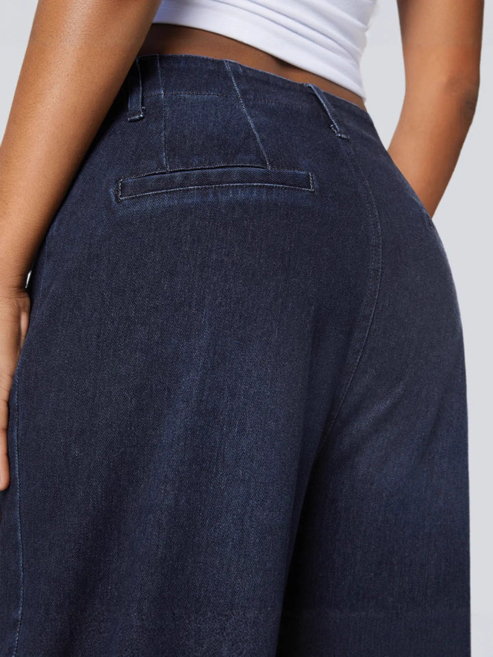 Casual Pocket Wide-Leg Straight-Leg Trousers
