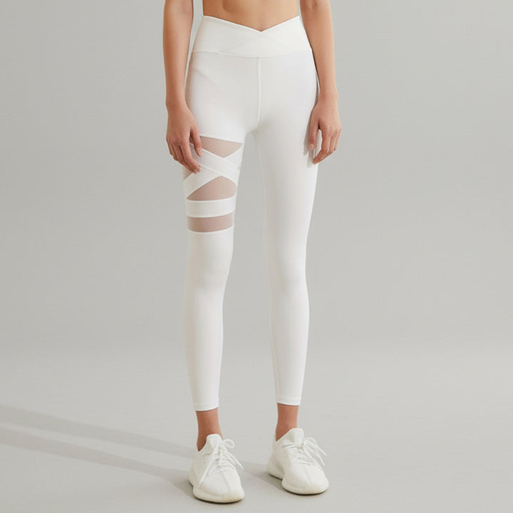 Slim Fit High Elastic Mesh Yoga Pants