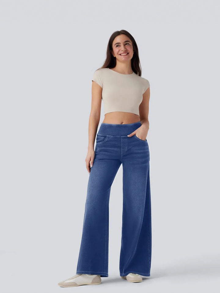 Women's high-waisted loose-fitting jeans