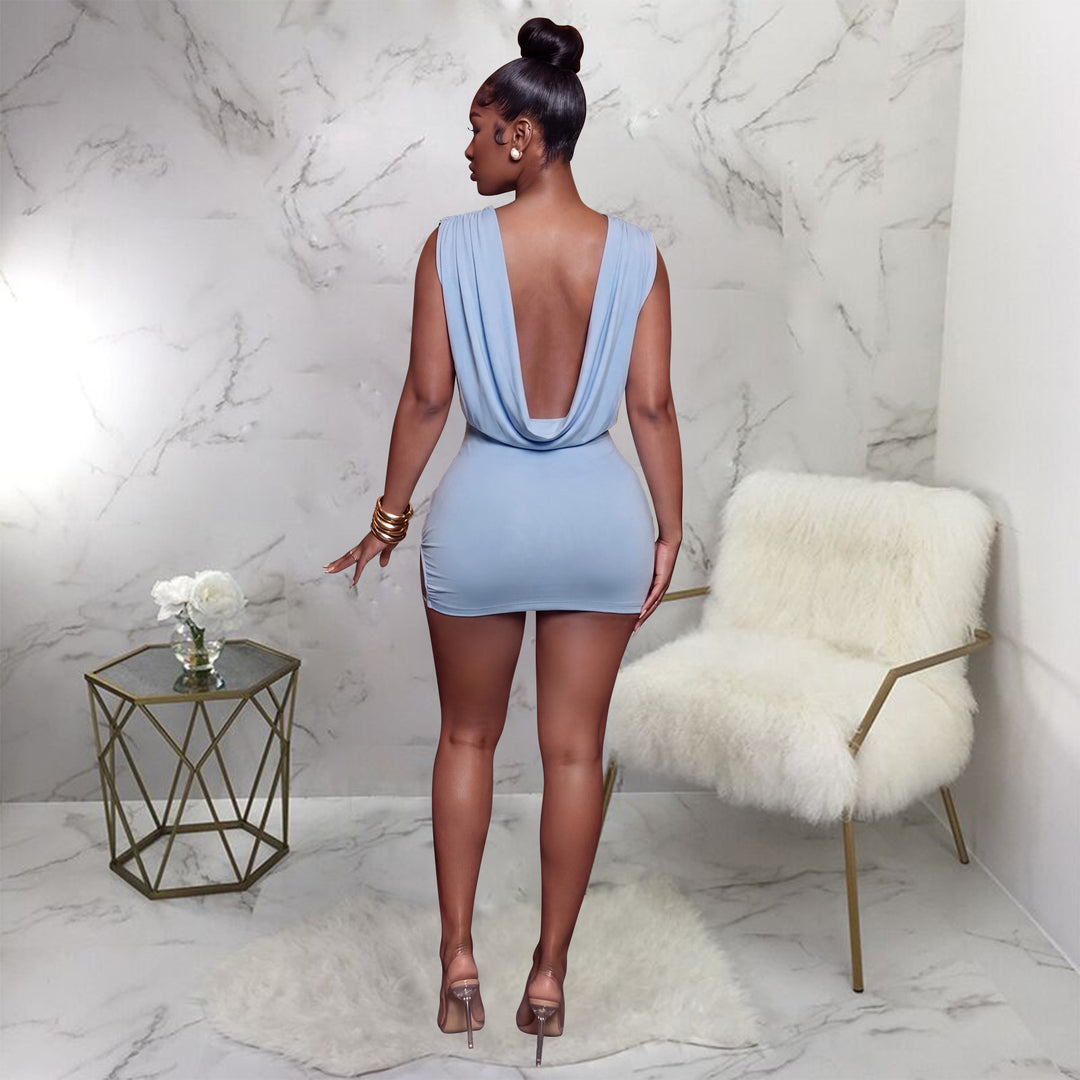 Backless V-neck bodycon dress