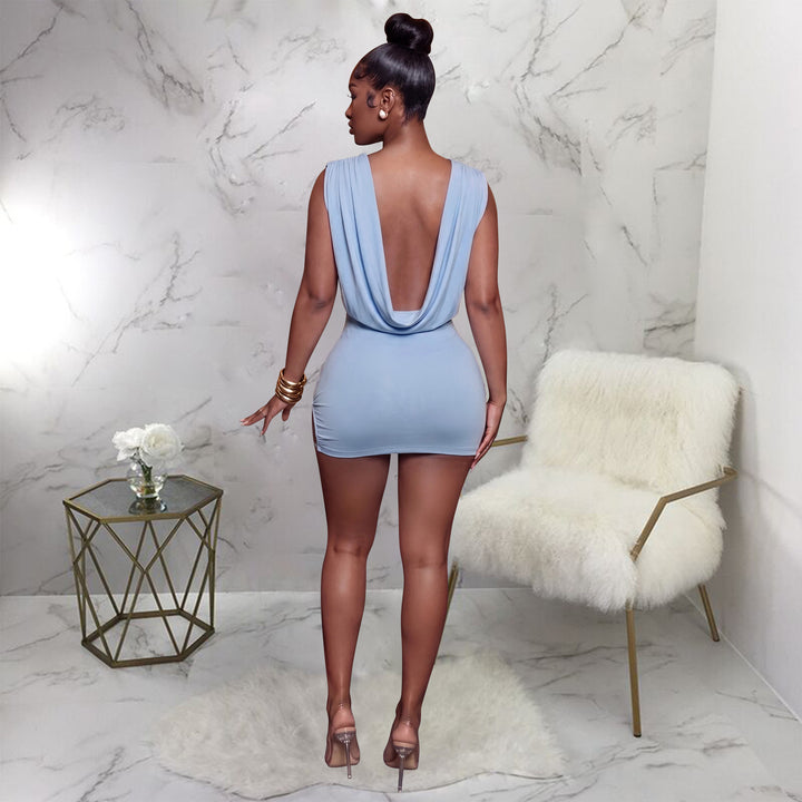 Backless V-neck bodycon dress