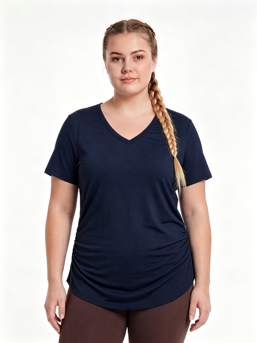 Summer slim-fit V-neck T-shirt