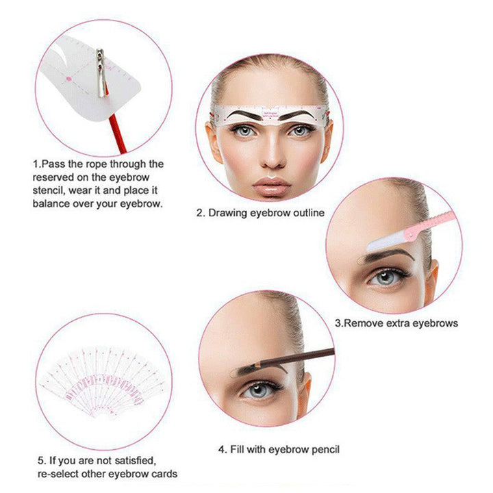 Eyebrow clip-on headband with ties - an eyebrow drawing tool