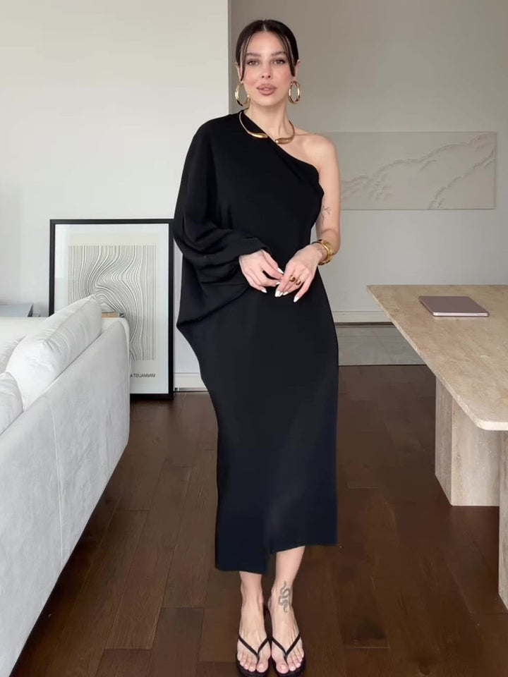 Elegant and Breathable Asymmetrical One-Shoulder Dress