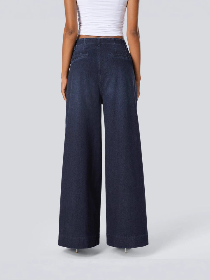 Casual Pocket Wide-Leg Straight-Leg Trousers