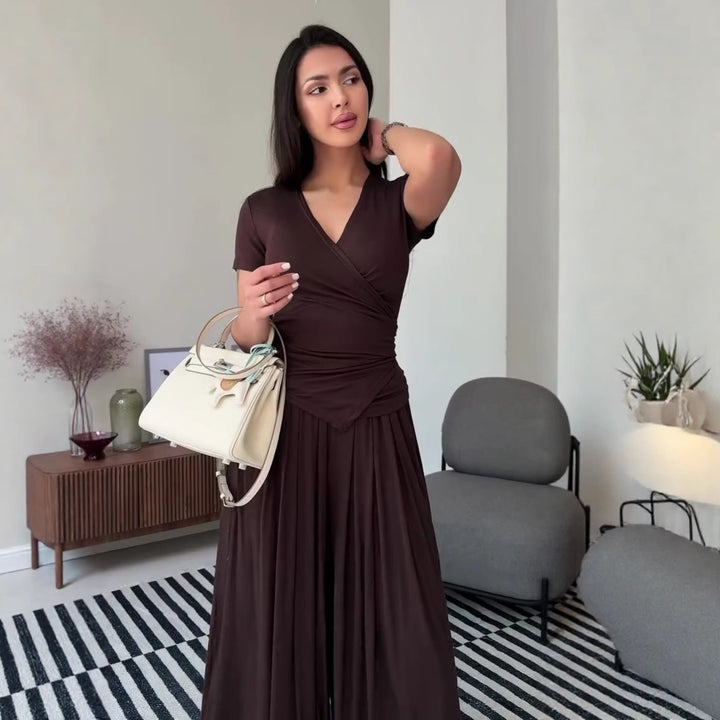 Elegant V-neck Comfortable Casual Two-Piece Set