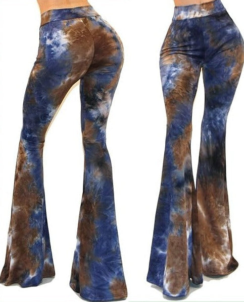 Women's leopard print flared trousers
