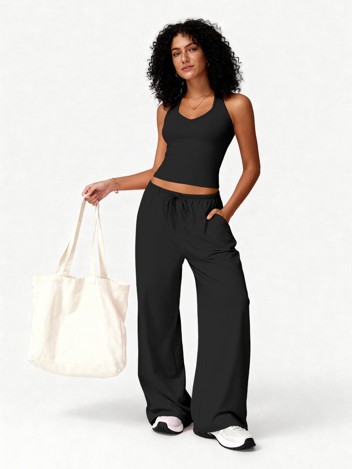 Tank top and flared pants yoga set