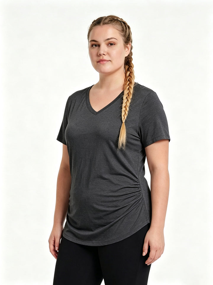 Summer slim-fit V-neck T-shirt