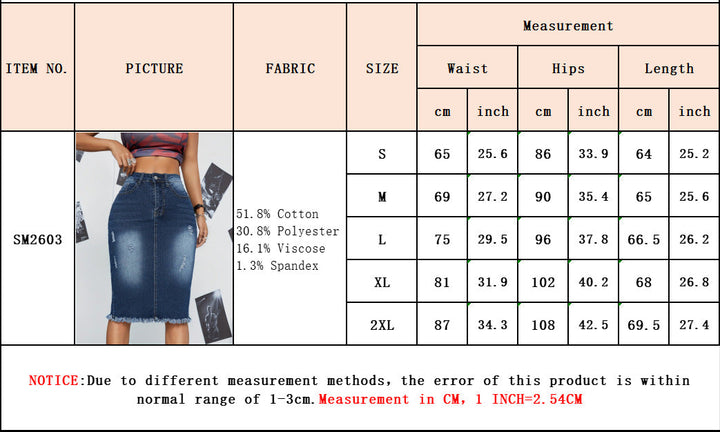 Ripped bodycon skirt with frayed edges midi skirt