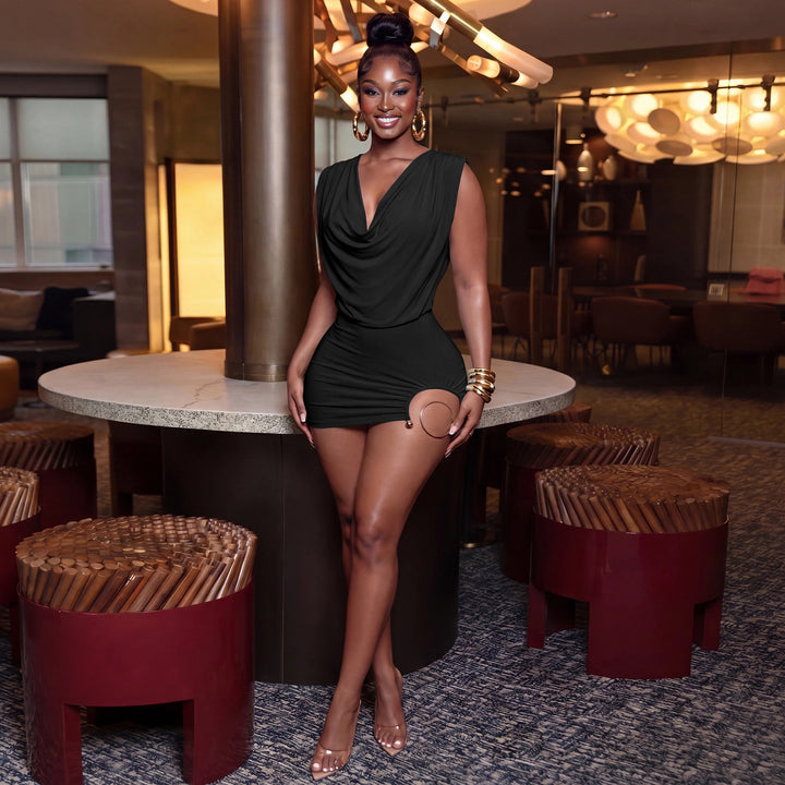 Backless V-neck bodycon dress