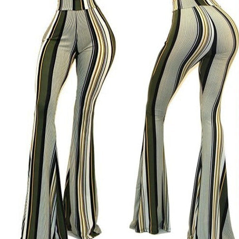 Women's leopard print flared trousers