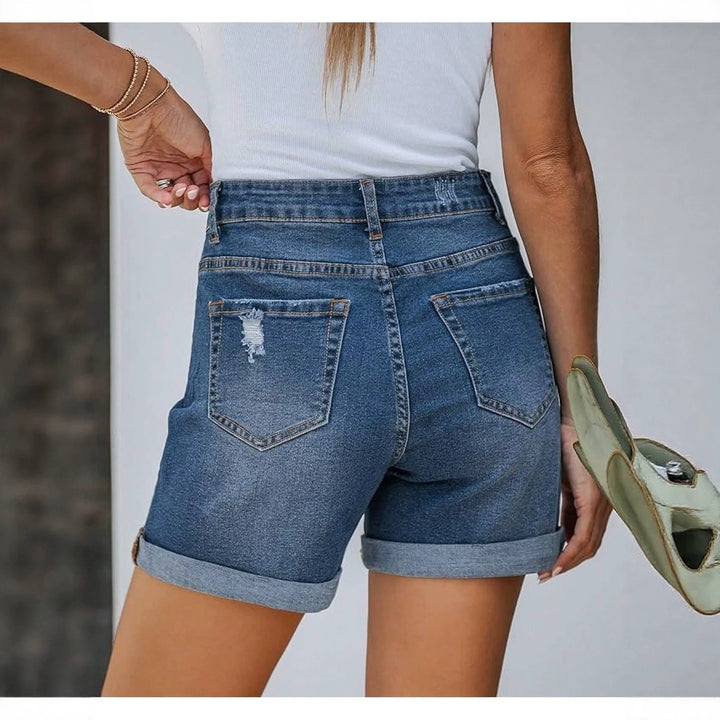 Stylish button-down comfortable denim shorts