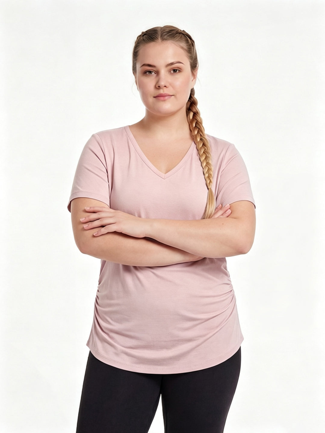 Summer slim-fit V-neck T-shirt