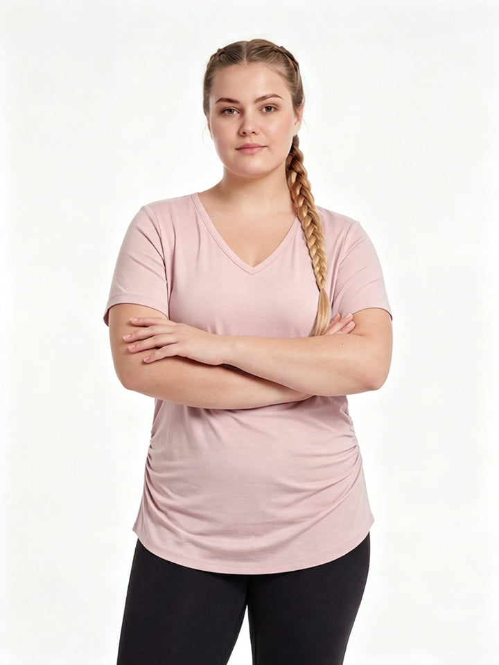 Summer slim-fit V-neck T-shirt