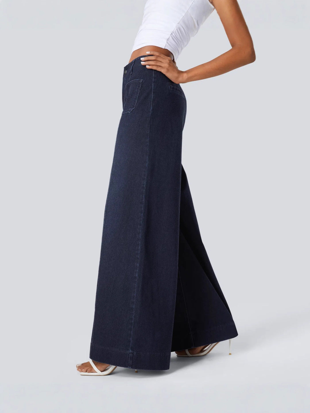 Casual Pocket Wide-Leg Straight-Leg Trousers