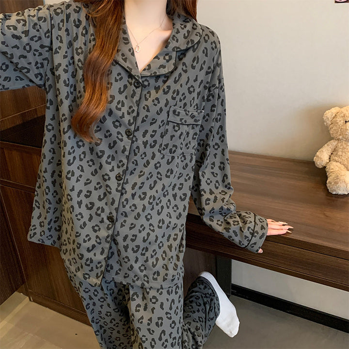 Simple long-sleeved and long-legged loungewear set
