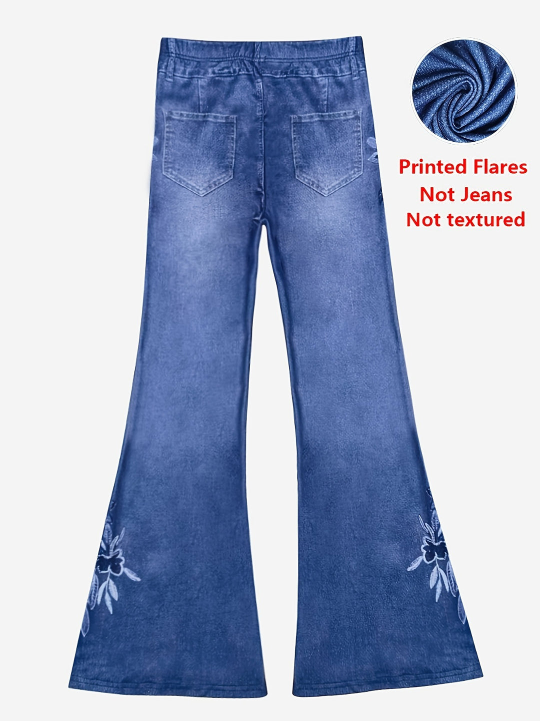 Printed casual low-rise flared pants