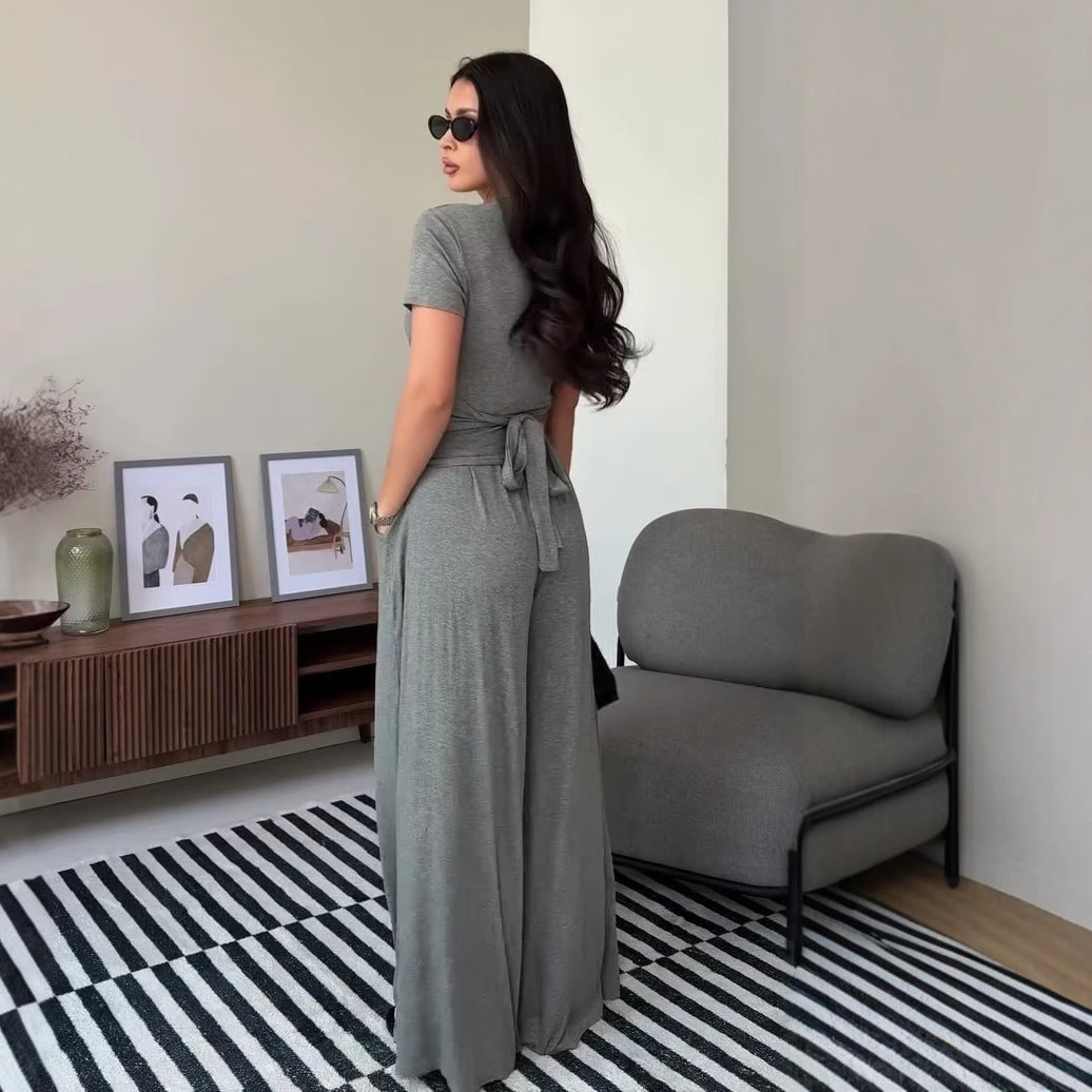 Elegant V-neck Comfortable Casual Two-Piece Set