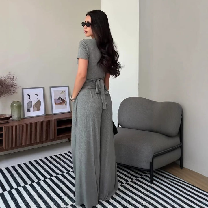 Elegant V-neck Comfortable Casual Two-Piece Set