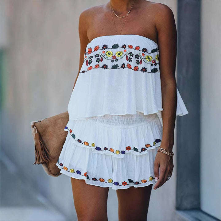 Backless Bandeau Ruffled Jumpsuit