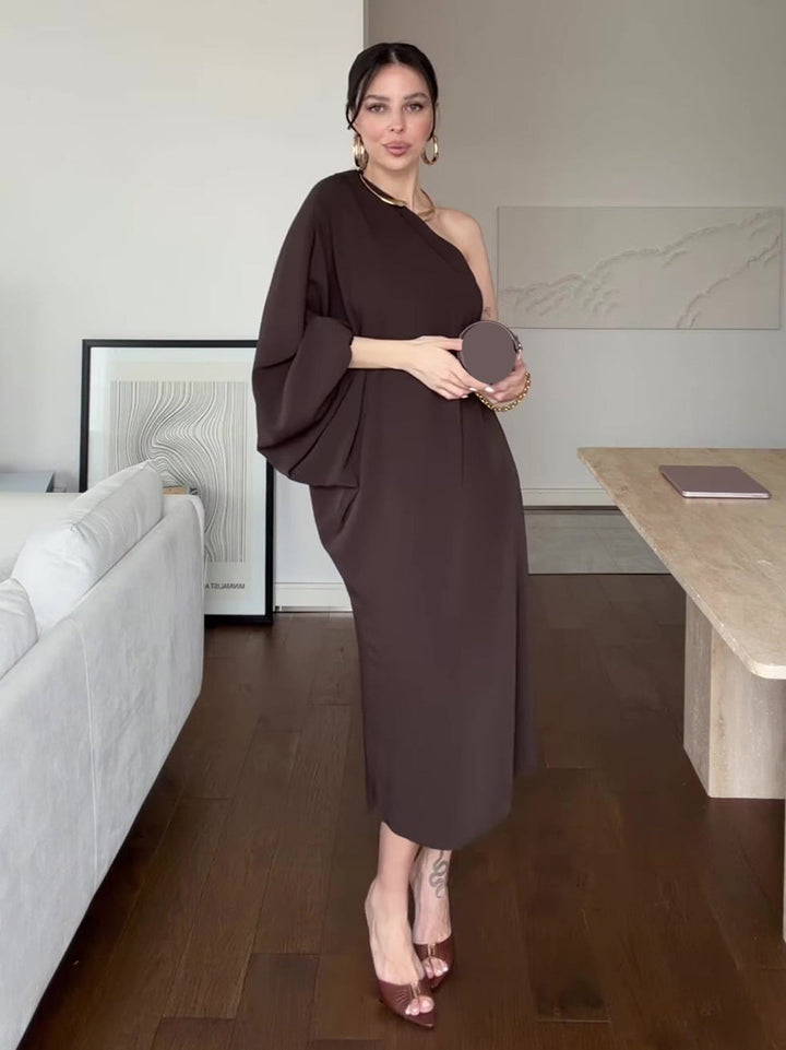 Elegant and Breathable Asymmetrical One-Shoulder Dress