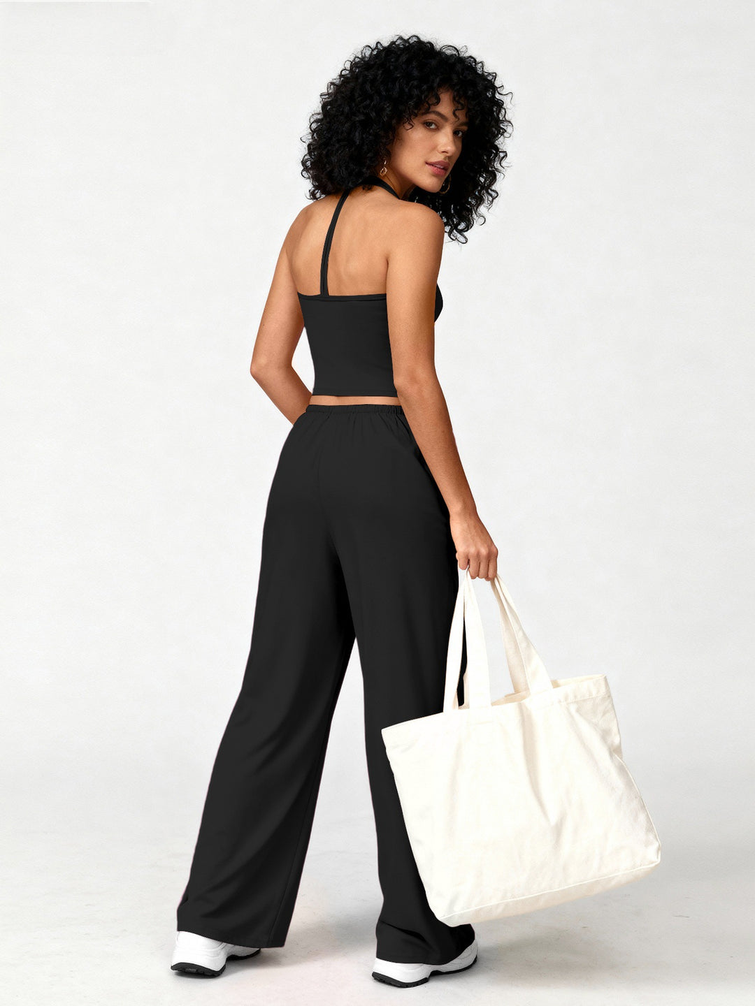Tank top and flared pants yoga set