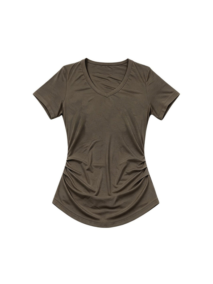 Summer slim-fit V-neck T-shirt