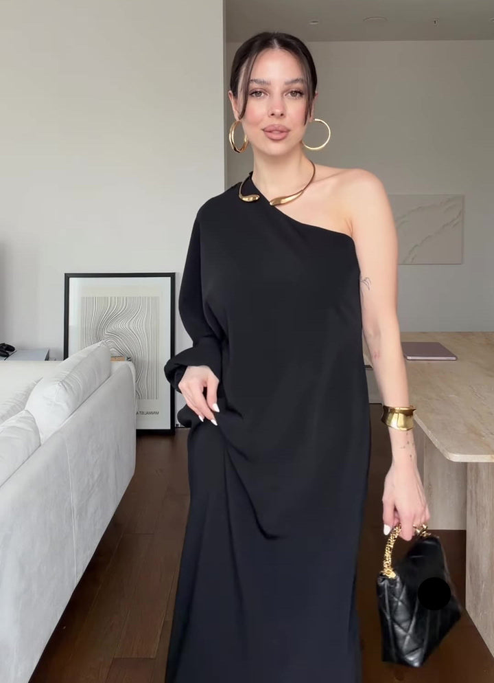 Elegant and Breathable Asymmetrical One-Shoulder Dress