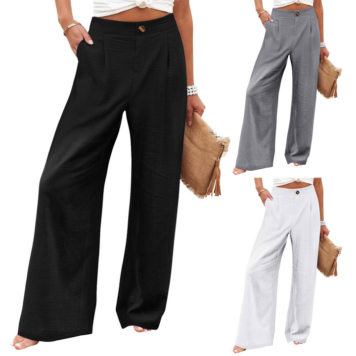 Comfortable high-waisted wide-leg pants