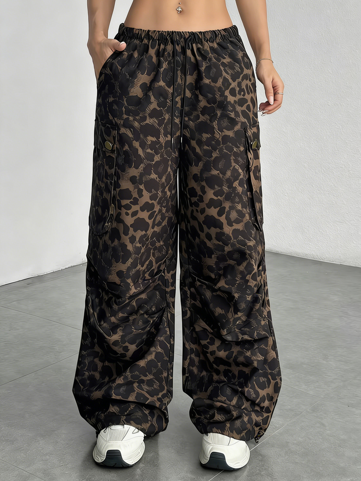 Leopard Print Cargo Pants