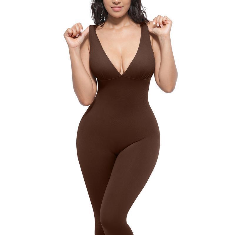 Sleeveless V-neck slimming and tummy-control sports yoga jumpsuit