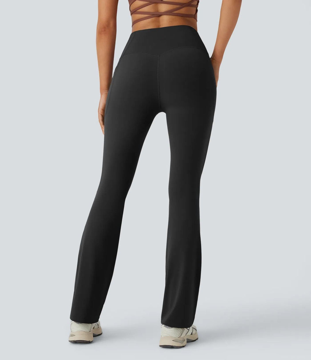 High-waisted flared yoga pants