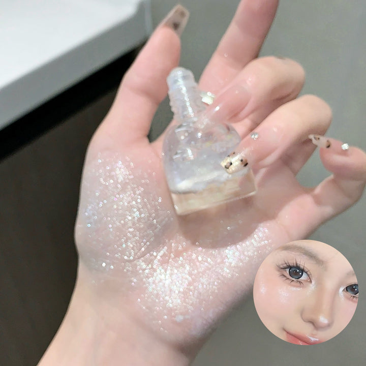Liquid shimmering highlighter - sparkling rhinestones for face and body