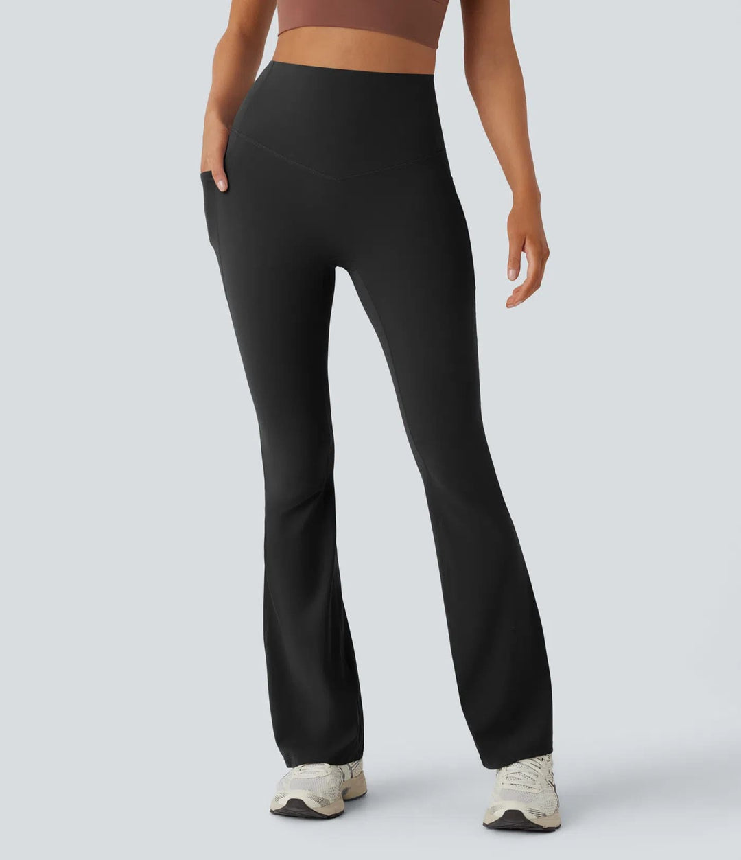 High-waisted flared yoga pants