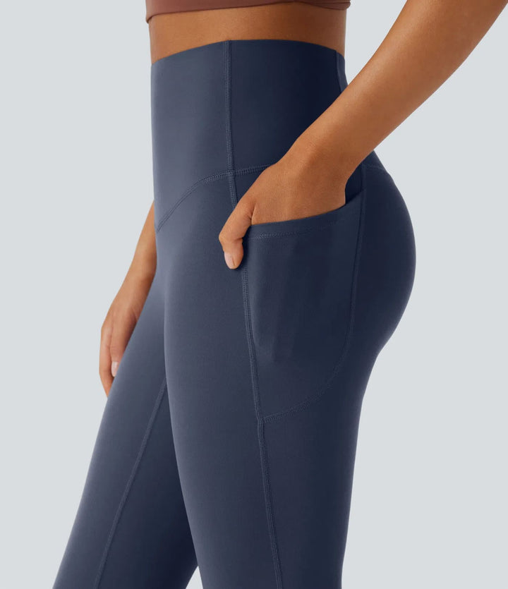 High-waisted flared yoga pants