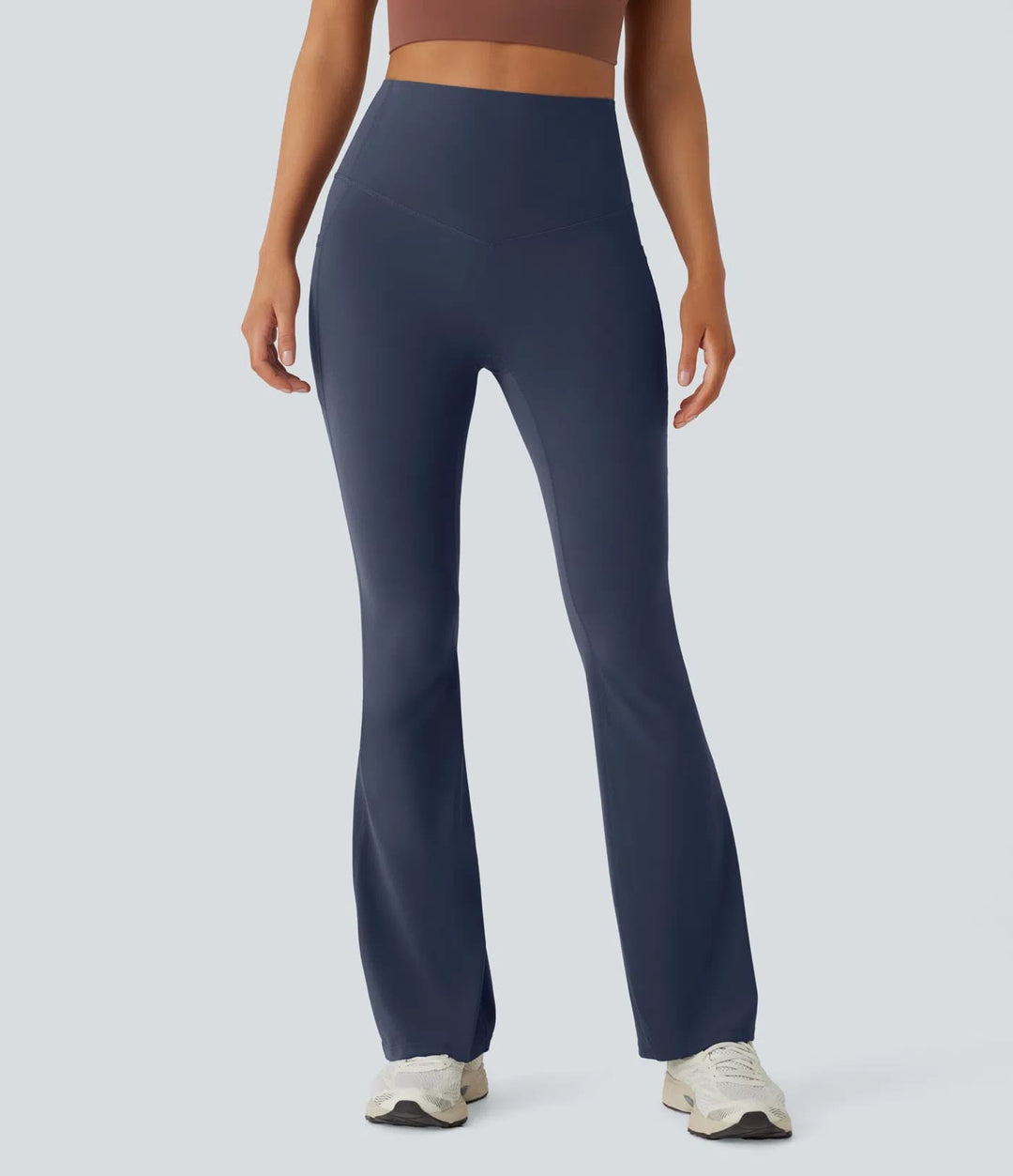 High-waisted flared yoga pants