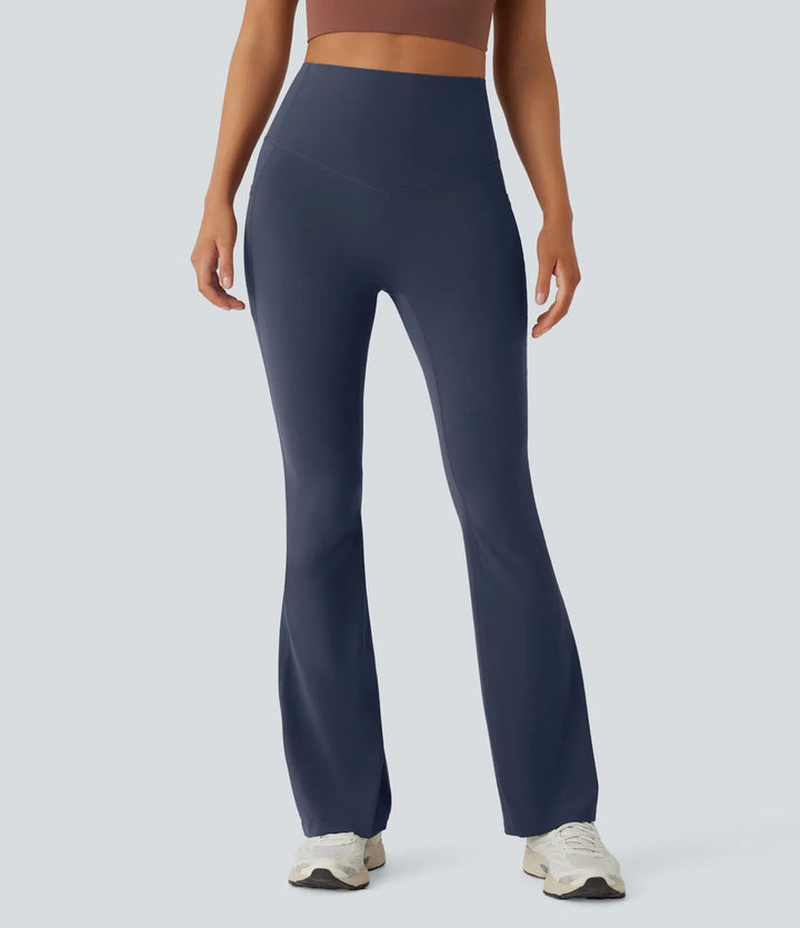 High-waisted flared yoga pants