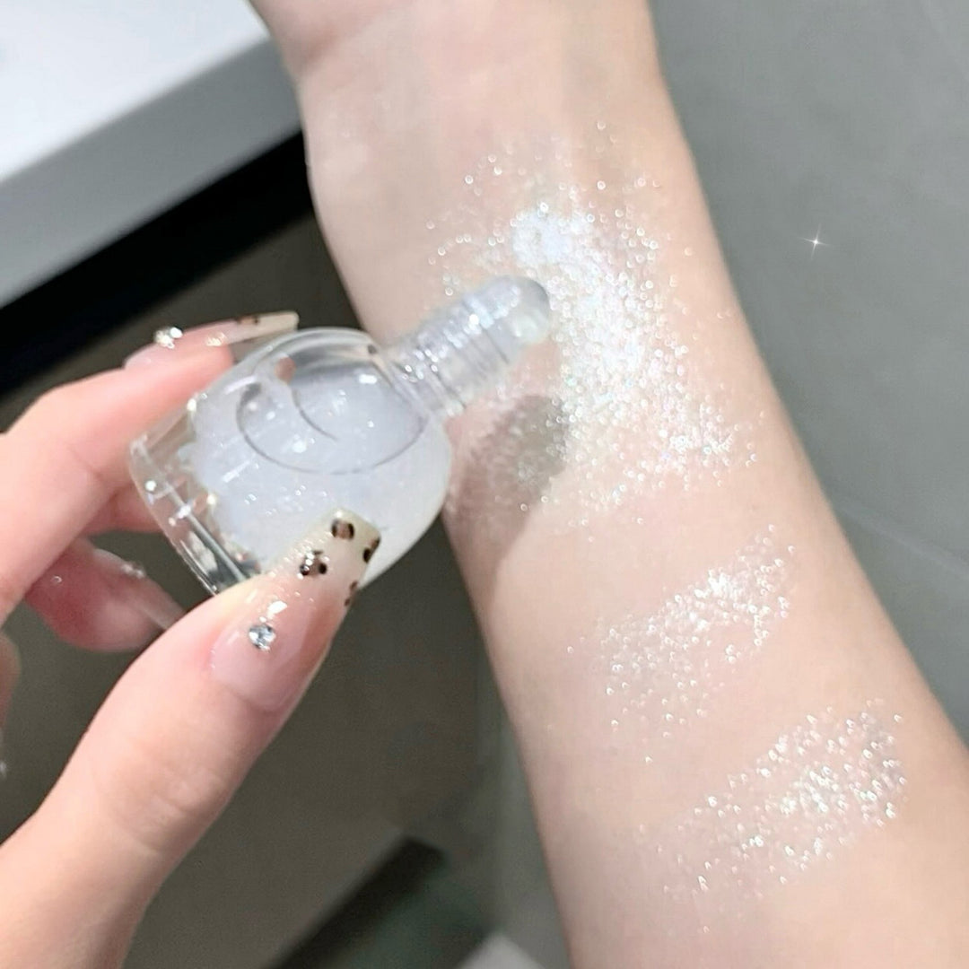 Liquid shimmering highlighter - sparkling rhinestones for face and body